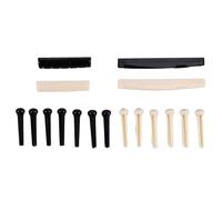 Agwuoetr 1 Sets Black and White ABS Bridge Pins & Saddle & Nut Replacement Parts for Acoustic Guitar