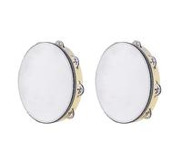 Agwuoetr 10 Inch Handheld Tambourine Metal Jingle Percussion Educational Musical Instrument for KTV Kids Games (2Pcs)