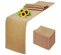Agwuoetr 10 PCS 12 X 72 Inch Rustic Tablecloth and Placemat Bulk Farmhouse Style, Thanksgiving