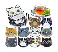 Agwuoetr 10 Pieces DiamondPainting Coaster Set For Kids And AdultsDiamond Dots, For Adults And Kids Beginner Supplies Gifts