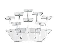 Agwuoetr 10 Seats Transparent Acrylic Display Shelf Stands Desktop Tiered Riser Display Stand Fit for Dessert Stand,Makeup Organizer