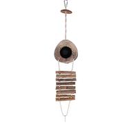 Agwuoetr 100% Natural Coconut Husk Coconut Hide with Ladder for Bird Shell Hideaway Habitat 2