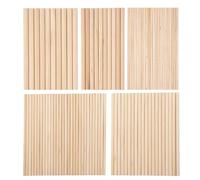 Agwuoetr 100 Pieces Dowel Rods Wooden Dowel Rod Craft Wood1/8,3/16,1/4,5/16,3/8X6Inch Sticks for Crafting DIY Wedding Ribbon Wand