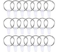 Agwuoetr 100 Sets Keychain Rings for Crafts Round Split Key Rings Metal Keychain Connector with Snap Tabs