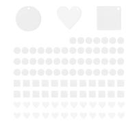 Agwuoetr 100Pcs Acrylic Keychain Blanks Decoration Crafts Round Heart-Shaped Acrylic Blanks Keychain for DIY Keychain and Tags