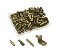Agwuoetr 100Pcs Shelf Pegs for Shelves, 4 Styles Shelf Pins Kitchen Cabinet Shelf Pegs,Shelf Holders Pegs, Bookshelf Pegs Easy Install Easy to Use Bronze