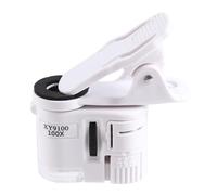 Agwuoetr 100X Zoom Clip-on Microscope with LED Light, Portable Magnifier Loupe Pocket Magnifying Lens Glass