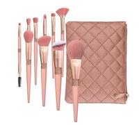 Agwuoetr 10Pcs Coral Red Brilliant Makeup Brush Set Soft Hair Eye Shadow Foundation Beauty Makeup Artist Tool Set