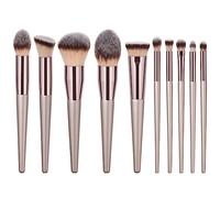Agwuoetr 10PCS Makeup Brushes Champagne Gold Foundation Brushes Eye Shadow Brushes