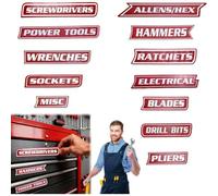 Agwuoetr 12 Pack of Magnetic Toolbox Labels, 3D Printed Toolbox Drawer Tags Magnetic Tool Box Labels, Easy to Read Printing