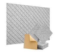 Agwuoetr 12 Pack Soundproof Wall Panels 12x12x0.4Inch Self Adhesive Sound Absorbing Panels Acoustic Foam Panels for Recording Studio,Office Silver-Gray