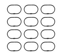 Agwuoetr 12 Pcs Open Shower Curtain Hook Rings Oval Hanging for Rod Hooks Metal Bathroom Black
