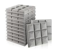 Agwuoetr 12 PCS Soundproofing Foam Panels, Gray Non-Adhesive Acoustic Foam Panels High Density