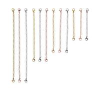 Agwuoetr 12 Pcs Stainless Steel Necklace Extender Bracelet Extender Extender Chain Set 4 Different Length: 6 Inch 4 Inch 3 Inch 2 Inch (4 Gold, 4 Silver, 4 Rose Gold)