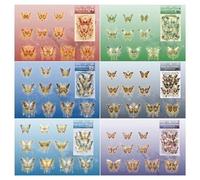 Agwuoetr 120 Pcs Butterfly PET Stickers Set Kit Ice Crystals Transparent Butterfly Waterproof Sticker Decals Set Kit for Scrapbooking Supplies