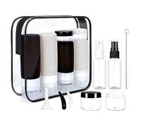 Agwuoetr 15 Pack Travel Bottles Set for Toiletries Squeezable Shampoo Bottles Black White