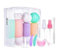 Agwuoetr 15 Piece Containers Leak Proof Travel Accessories Squeezable Shampoo Bottles Color