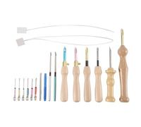 Agwuoetr 17 Piece Punch Needle Embroidery Kits Adjustable Punch Needle Tool Wooden Handle Embroidery Pen