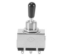 Agwuoetr 1Pc Guitar 3 Way Toggle Switch, Metal Enclosed 3 Way Selector Switch With Black Tip Knob Replacement Part For Lp Style Electric Guitar