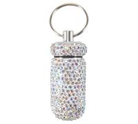 Agwuoetr 1Pcs Bling Medicine Pill Bottle Capsule Storage Box Mini Portable Rhinestones Crystal Travel Case Tubes(Colorful)
