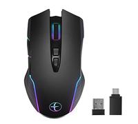 Agwuoetr 1Set 2.4G Wireless Mouse Ergonomic Mouse Jiggler Mouse Mover LED Rechargeable Silent Mouse USB Optical Mice