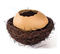 Agwuoetr 1Set Modern Simple Ceramic Crafts Personality Dessert Bowl Egg Shell Ceramic + Rattan