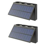 Agwuoetr 1Set New Upgrade LED Outdoor Wall Solar Lights Waterproof Black ABS +PS Garden Wall Decoration Lighting for Villa Patio Stair Corridor