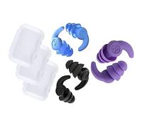 Agwuoetr 1Set Waterproof Swimming Ear Plugs Reusable Silicone Swimmer Earplugs for Adults,Black++Blue