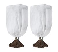 Agwuoetr 2-Pack Plant Covers Freeze Protection 42 X 45In, Frost Cloth Plants Jacket Drawstring Tree Cover for Outdoor Plants