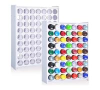 Agwuoetr 2 Pcs 63 Holes Craft Paint Storage Organizer Vertical Paint Rack Stand Wall Mounted Paint Organizers for ArtSupplies