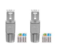 Agwuoetr 2 Pcs for RJ45 CAT7 Connectors Tool Free Shielded Toolless Modular Network Plug for Installation Cable