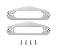 Agwuoetr 2 Pcs Guitar Pickup Frame Mounting Ring Single Coil Metal Flat Humbucker Pickup Ring for TL Style Electric Guitars(silver)