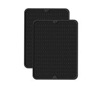 Agwuoetr 2 Pcs Heat Silicone Mat Non-Slip Drying Mat 40 X 30 cm Silicone Mat for Kitchen
