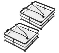 Agwuoetr 2 Pieces Flat Napkin Holder for Table Metal Napkin Holder with Weighted Arm Square Paper Napkin Dispenser Rustic Iron Easy to Use