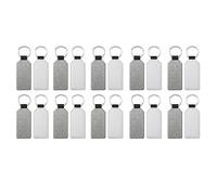 Agwuoetr 20 Piece Sublimation Blanks Keychain Glitter PU Leather Keychain Heat Transfer Keyring Sublimation Blank Rectangle Silver