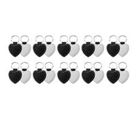 Agwuoetr 20 Piece Sublimation Blanks Keychain Heat Transfer Keyring Sublimation Blank Heart Shape Black