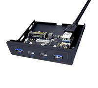 Agwuoetr 20 Pin 3.5" Floppy Bay USB Front Panel 2 Port USB 3.0 + 2 Port USB 3.2 GEN1 5Gbps Type C Expansion Adapter for Desktop