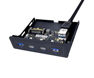 Agwuoetr 20 Pin 3.5" Floppy Bay USB Front Panel 2 Port USB 3.0 + 2 Port USB 3.2 GEN1 5Gbps Type C Expansion Adapter for Desktop