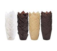 Agwuoetr 200 PCS Tulip Cake Cups High Temperature Oil-Proof Bread Paper Holder Cake Liner Flame Cup