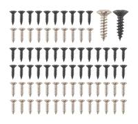 Agwuoetr 200 Piece Bass And Guitar Pickguard Mounting Screws Scratch Plate, Silver And Black