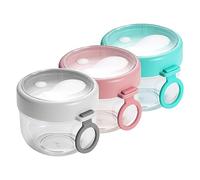 Agwuoetr 20Oz Overnight Oats Container with Lid and Spoon - Portable Oatmeal Breakfast Cup for On-The-Go White+Pink+Cyan