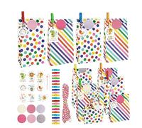Agwuoetr 20Pcs Kraft Paper Biscuit Candy Bags Snack Cookie Candy Bags Birthday Decoration Dessert Candy Bar Bag