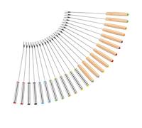 Agwuoetr 24 Pack Stainless Steel Fondue Forks, 12 Wood Handles and 12 Stainless Steel Handles, Heat Smores Sticks