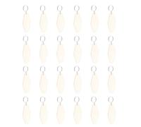 Agwuoetr 24 Pcs DIY Blank Hotel Keychains Heat Transfer Blank Keychains Bulk Sublimation (Beige)
