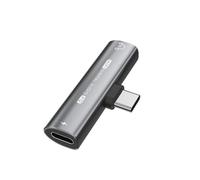 Agwuoetr 2In1 USB Type-C to 3.5mm Earphone Adapter PD60W Fast Charge Headphone Audio Converter 16Bit/48KHz Digital Decoder Easy to Use Grey