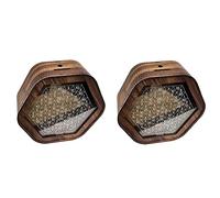 Agwuoetr 2Pcs 6 Polygons Wooden Money Box Adult Money Safe Bank For Cash Saving With Number Chart For Vacation Wedding Education Fund