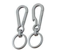 Agwuoetr 2Pcs 8cm Titanium Alloy Carabiner Multifunctional Key Chain Simple Pendant Portable Tools Easy to Use