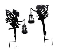 Agwuoetr 2Pcs Decoration Metal Fairy Garden Stake Stake Light Black Yard Decorations for Lawn,Patio,Courtyard