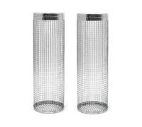 Agwuoetr 2Pcs Rolling Grilling Basket Greatest Grilling Basket Ever Round Stainless Steel Grilling Mesh