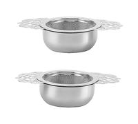 Agwuoetr 2Pcs Tea Filter, Stainless Steel Tea Strainer with Bowl, Ultra Fine Mesh Tea Strainers with Double Winged Handles